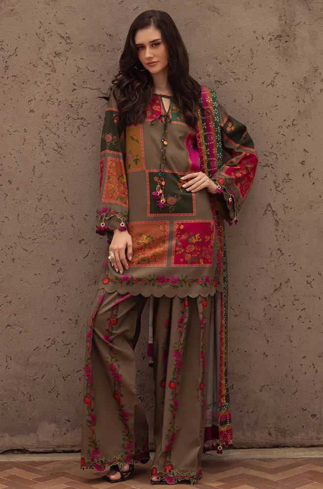 3PC Digital Printed Khaddar Unstitched Suit | Vibrant Winter Wear